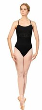 Thin Strap Camisole Dance Leotard Bloch L5565 sheer inset black ladies sizes