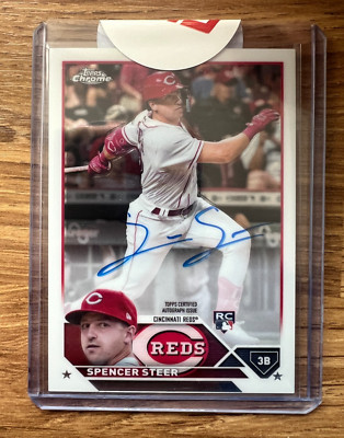 2023 Spencer Steer Topps Chrome Auto Rookie RC Cincinnati Reds #RA-SS MLB