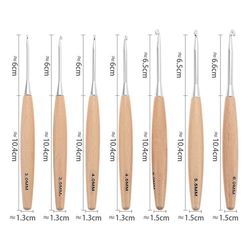 Portable Beech Wood Handle Crochet Hooks Set Case Knitting Needle Stitch Markers - Picture 19 of 20