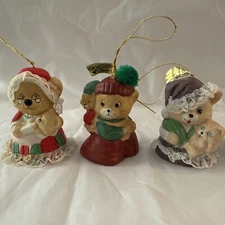 Lot Of 6 Caring Critter Chimers Jasco Hand Painted Bisque Porcelain