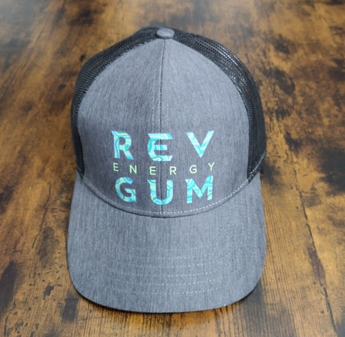 Rev Energy Gum Hat Cap Adult Snap Back Gray Mesh