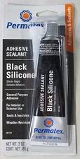 Permatex 81158 Black Silicone Adhesive Sealant - 3 oz. Tube