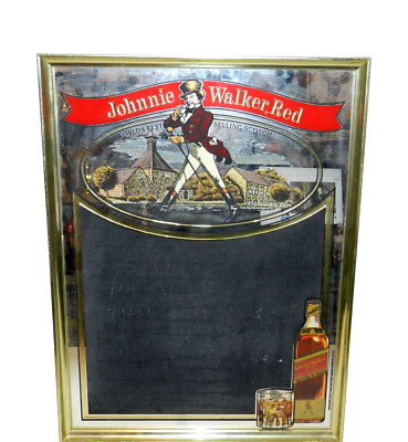 VTG Johnnie Walker Blackboard/Mirrow Bar Sign 18 x 24 x 1 Framed