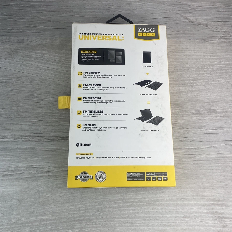 Funda y Soporte Teclado Universal Teclas ZAGG para iPad y Tablet Samsung - Negro Foto 2 de 4