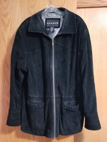 Avenue Plus Jacket Women Size 18/20 Genuine Leather Coat Black - Picture 1 of 18