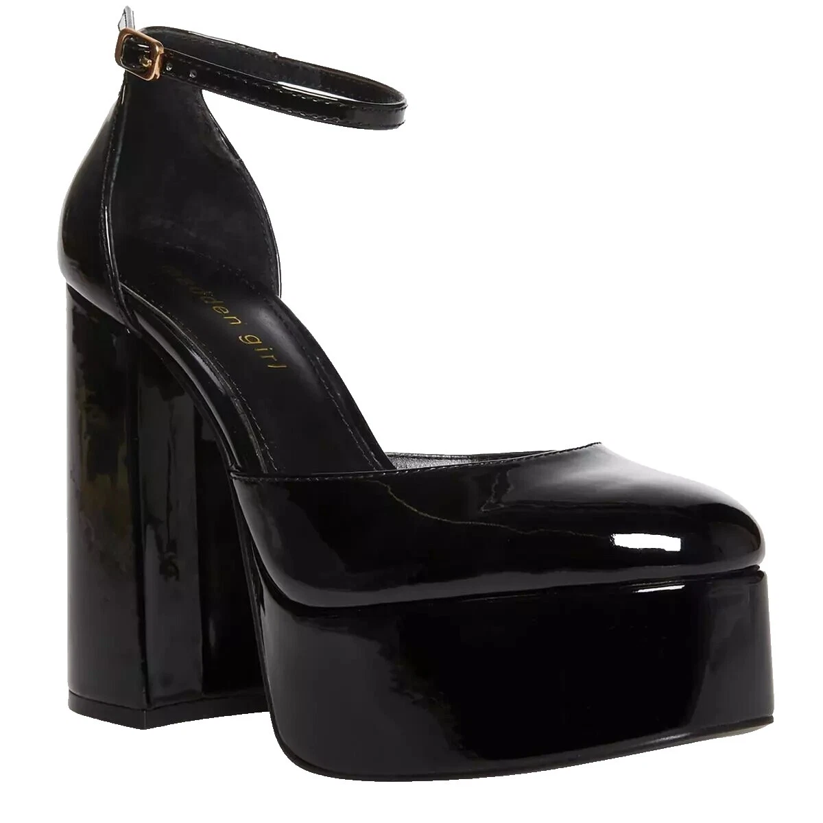 Туфли на каблуке с ремешком на лодыжке черные Madden Girl для женщин