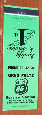 Matchcover USA Stevens Point Wisconsin Phillips 66 Service Statin Greg Feltz