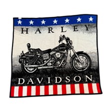 Biederlack of America Harley Davidson Motorcycle Blanket Fleece Made in USA
