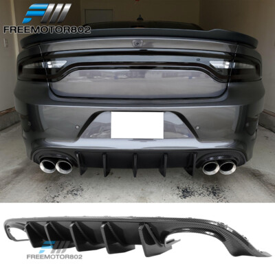 #ad Fits 15 23 Charger IKON V1 Carbon Fiber Print Rear Diffuser Lip Quad Exhaust Tip $124.99