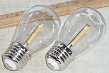 2 LED STRING LIGHT BULB REPLACEMENTS 1W SHATTERPROOF PLASTIC E26 WARM WHITE USA