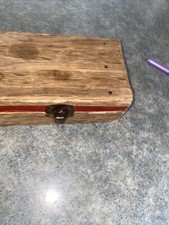 Antique Vintage Doll  Trunk  Miniature Small Wood Chest Made In Paris France