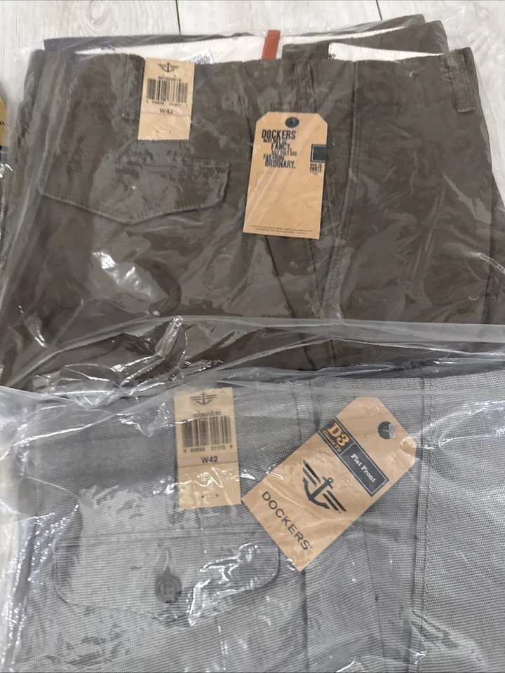 Лот из 6 Dockers мужской 44 хаки шорты D3 классический крой плоский передний новый с Ярлыками твердое тело - Изображение 4 из 4