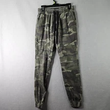 CSG Pants Mens Medium Green Camo Jogger Drawstring Stretch Ankle Cuffs Ripstop M