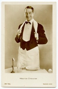 c 1930 Movie Film Star MAURICE CHEVALIER Vintage photo postcard
