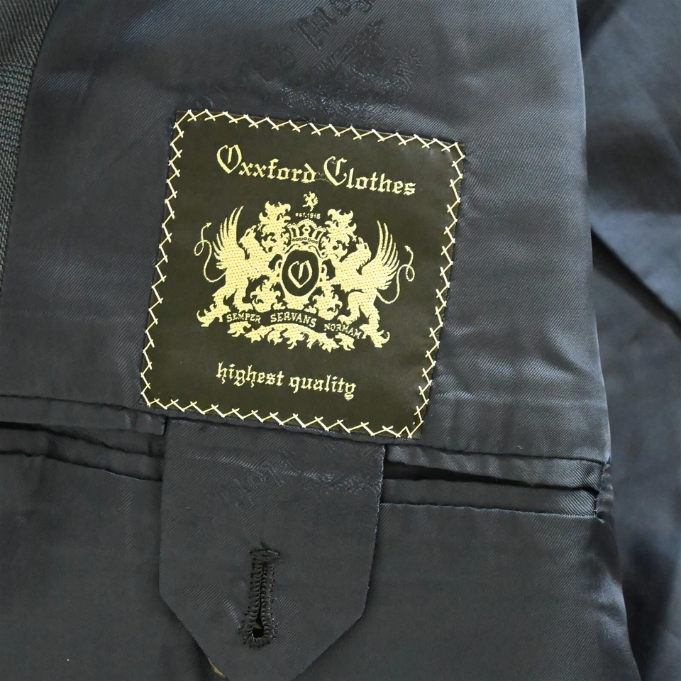 Jaqueta casaco esportivo masculina blazer lã xadrez azul Glenn Oxxford Clothes 48R - Imagem 4 de 4