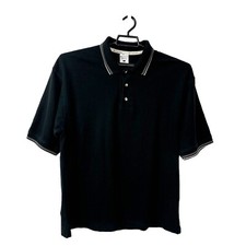 Columbia Polo Shirt Men's L Black Short Sleeve Pique Knit