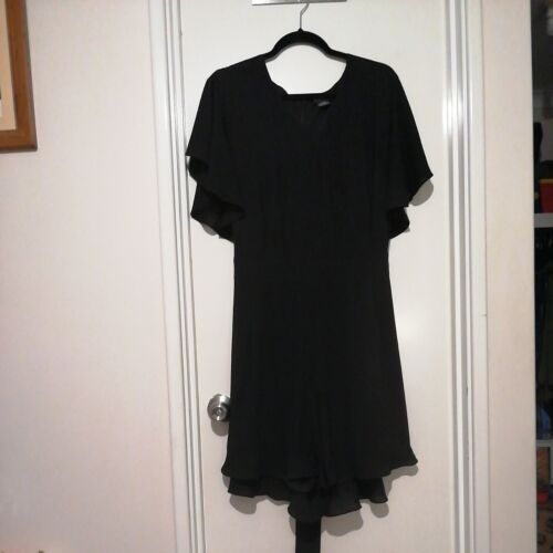 City Chic Size L Black Short Sleeved Playsuit - Picture 1 of 9
