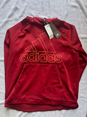 adidas Boys Red Pullover Hoodie XL Long Sleeve Hooded Logo Graphic Pockets