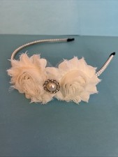 Pearl Floral Headband For Women Or Teen Girls Beige White