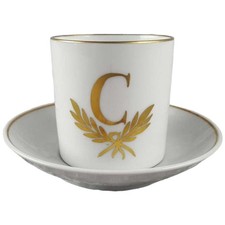 Mokkatasse mit Untertasse Tasse Espressotasse & Golddekor Langenthal Schweiz