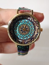 Women's Watch - Bohemian Woven Strap Chic Watch "Flower" - Fits 8-1/2" NEW
