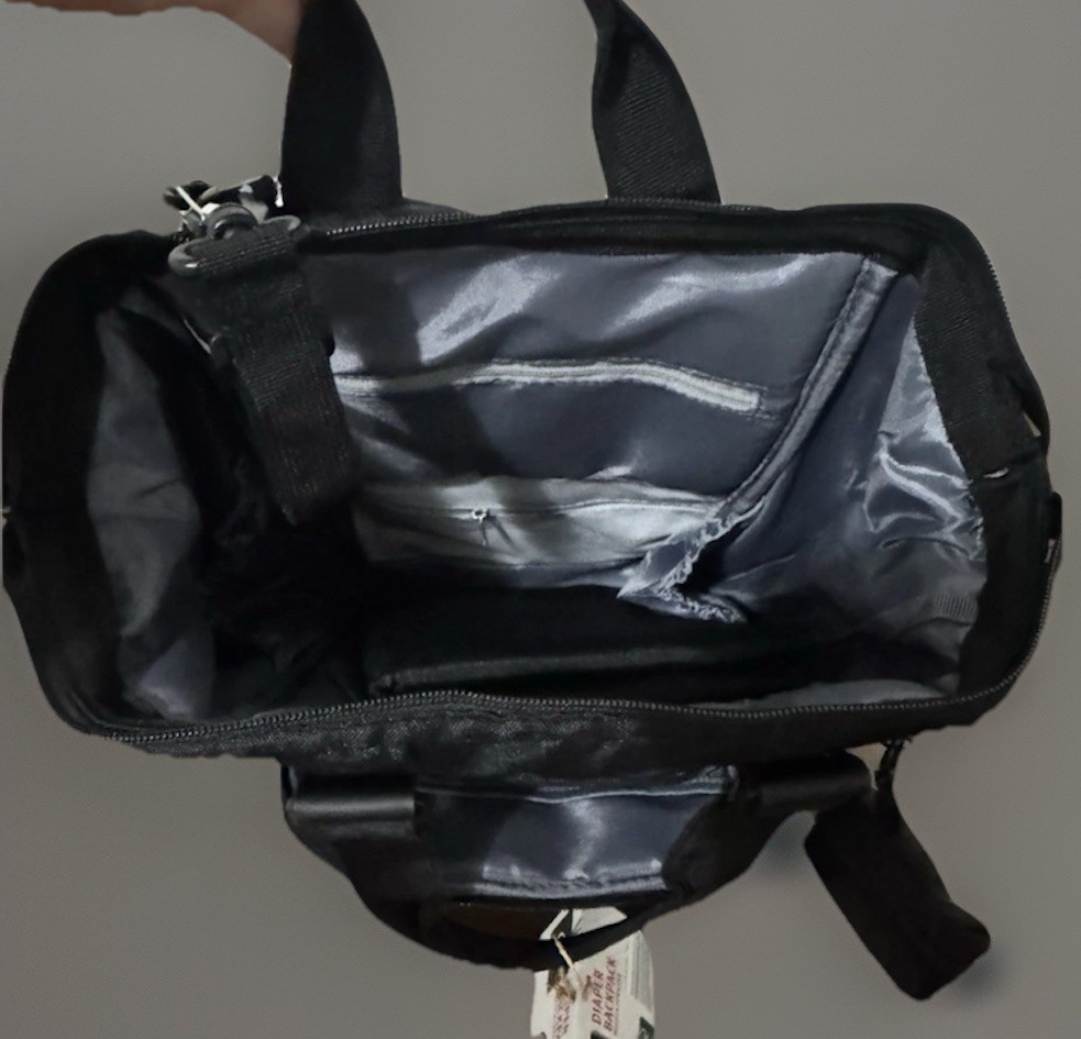 Live In Style Diaper Bag Backpack With Changing Pad Black New