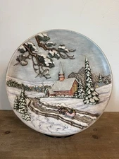 Original Hand Painted Collectible 1980 Byron 4 Season Plates (Winter)