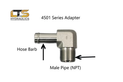 New Male Hose Barb x Male NPT 90 DEG Steel Fitting Multiple Sizes Available 4501