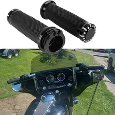 Black 1" 25mm Handle Bar Hand Grips For Harley Electra Street Glide Road King