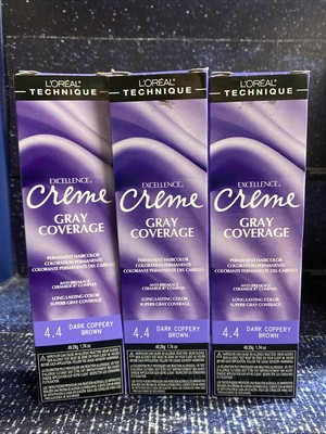 3 X L'OREAL Excellence Creme Gray Coverage Permanent 1.74 oz each