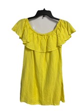 Tommy Bajama Women’s Dress Small Yellow Linen Blend Off Shoulder