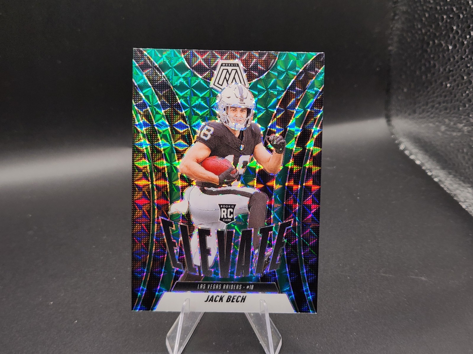 2025 Panini Mosaic #11 Jack Bech Elevate Mosaic Green Las Vegas Raiders 