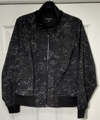 Lane Bryant Long Sleeve On The Go Bomber Jacket Lightweight Black/Grey Women 16