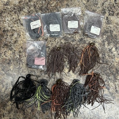 Vintage Lot of  13 Living Rubber Bass Jigs Flipping Pitching Lures 3/8 Oz
