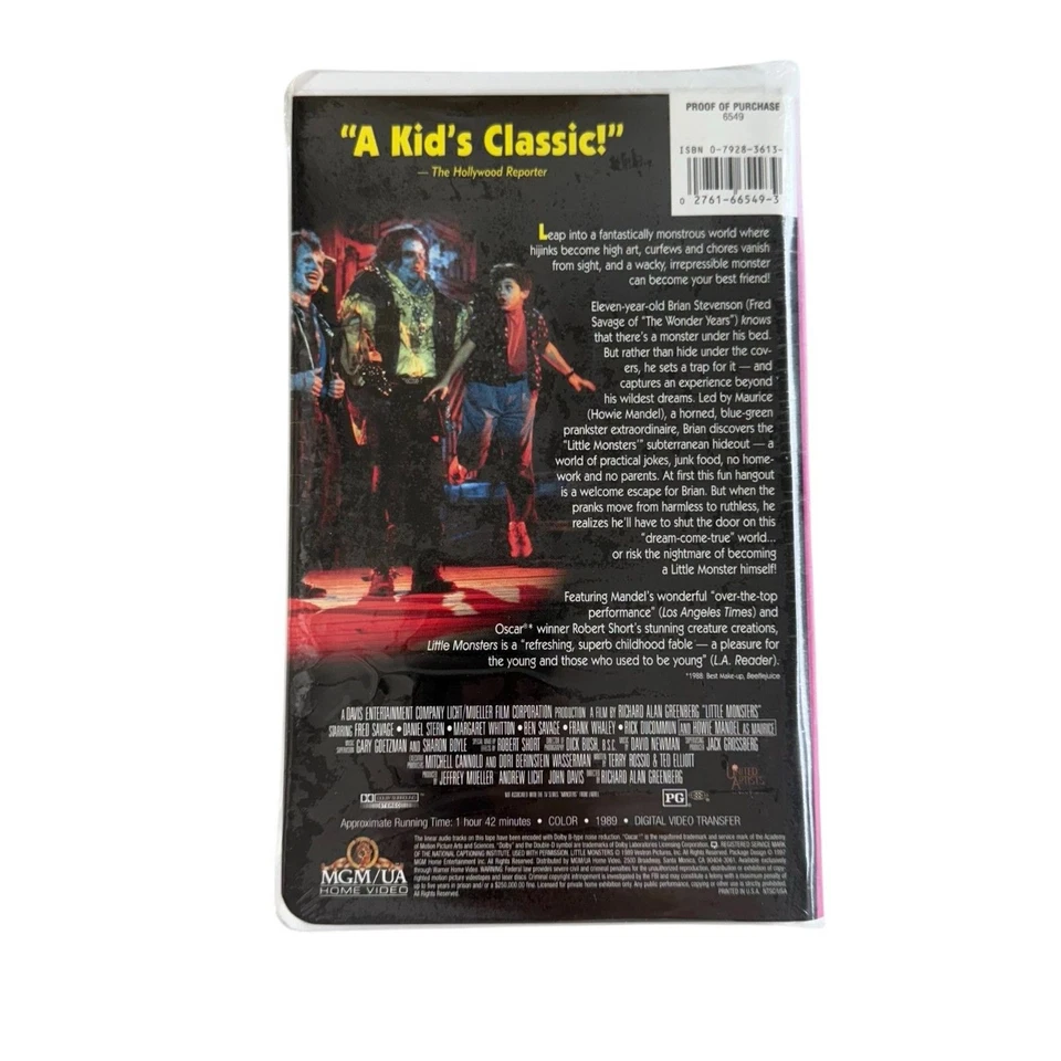 Little Monsters VHS SEALED 1997 MGM Watermarks Fred Savage / Howie Mandell - Image 2 of 4