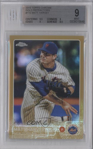 Matt Harvey [Gold Refractor] #115 2015 Topps Chrome card