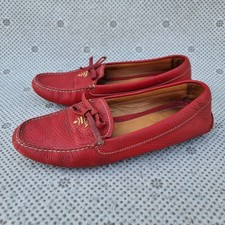 Prada Red Leather Loafers Eur 39