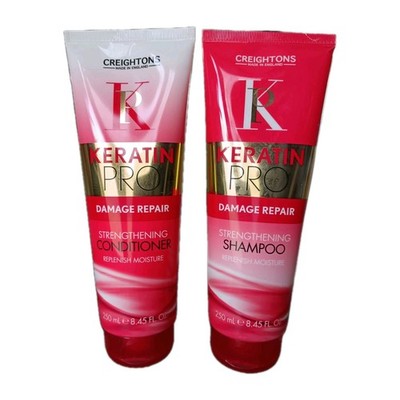 Creighton Keratin Pro Shampoo & Conditioner für Schadensreparatur & Feuchtigkeit 2x250ml