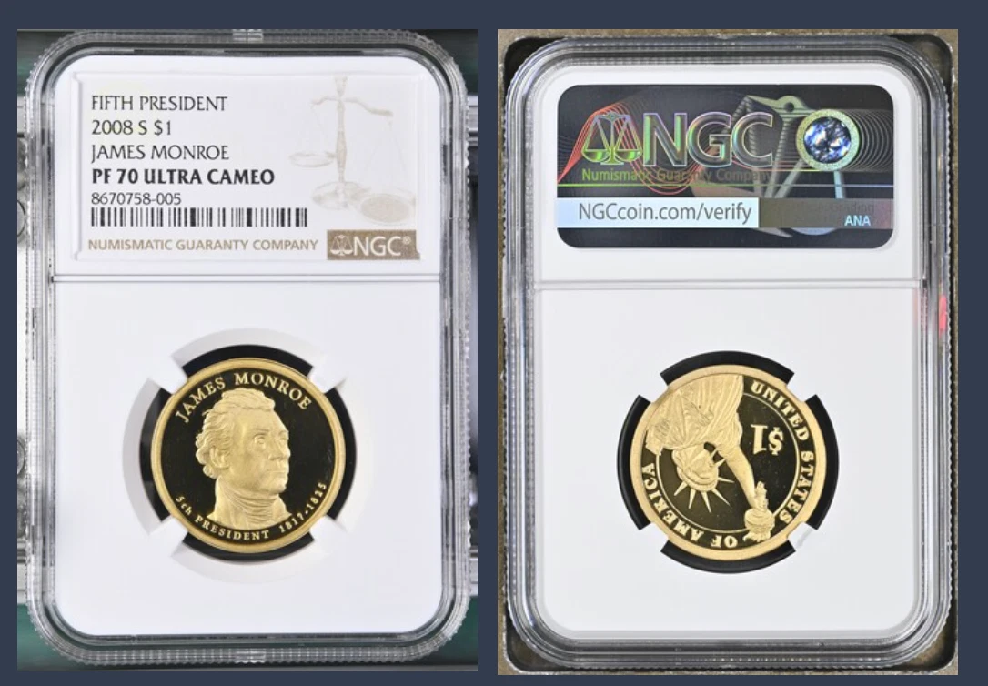 Grade PR 70 NGC 2008 Presidential Dollar Coins (2007-Now) for sale