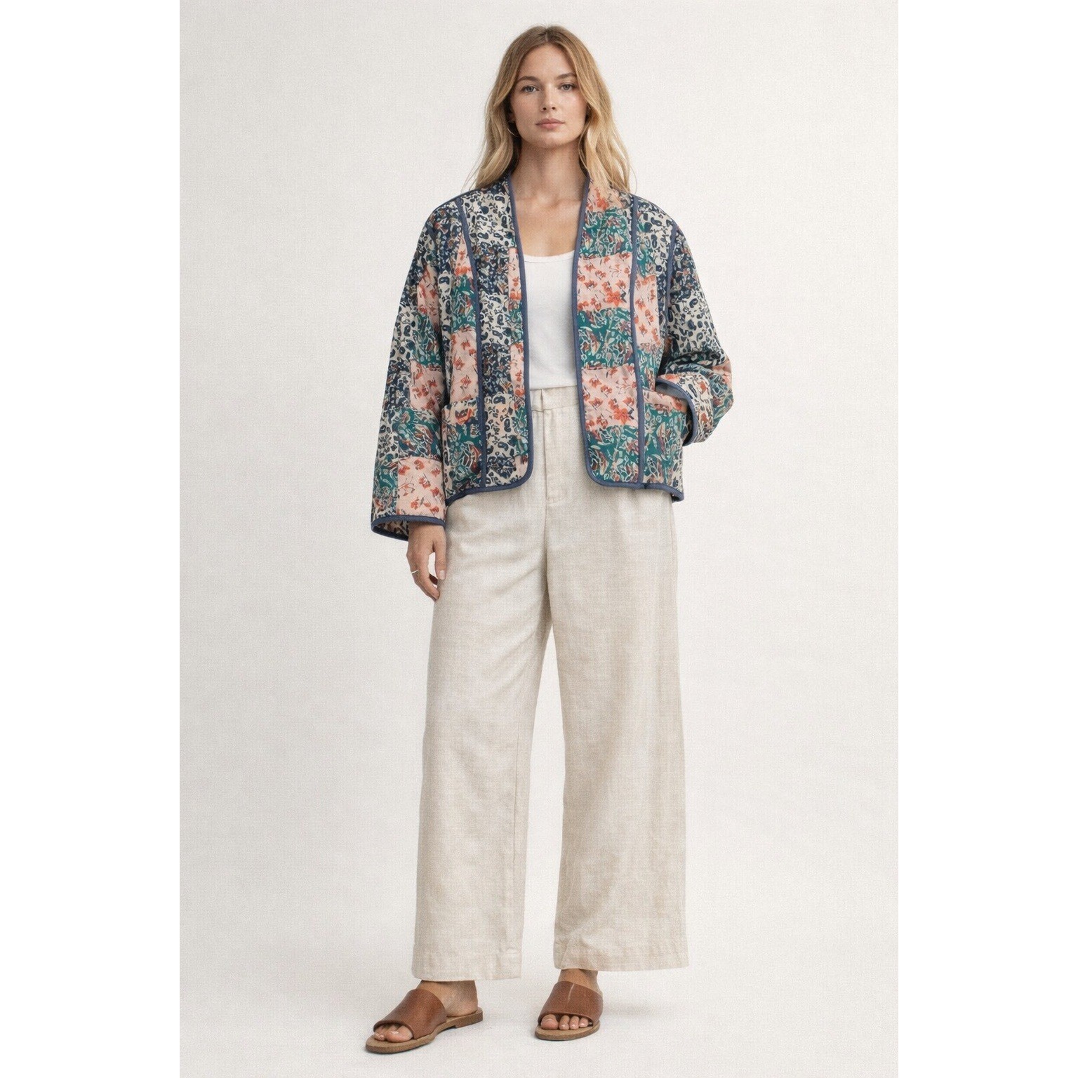 Reversible Kantha Quilted Jacket Patchwork Boho C… - image 4