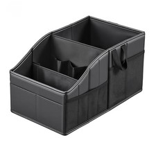 Car Storage, Sturdy Leather Car Backseat Organizers, Support Up to 33 LB Black
