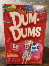 Dum Dums  Valentine’s Day Party Pack 50 Pieces Suckers And Cards