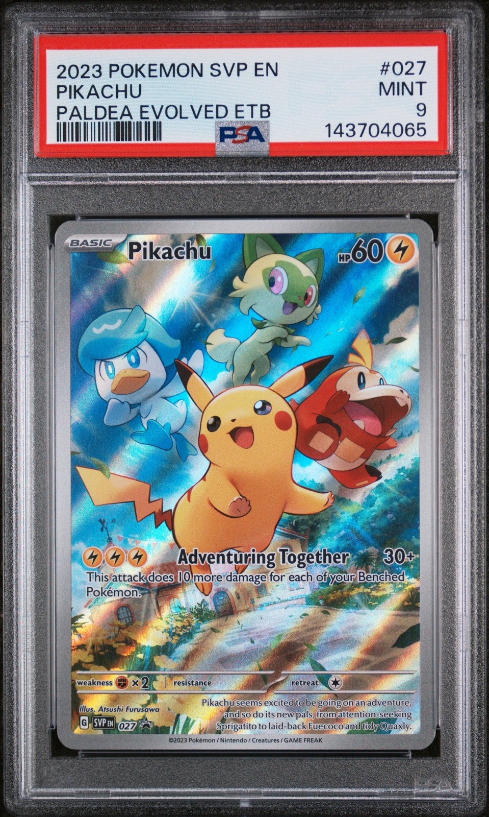 2023 POKEMON SVP EN-SV BLACK STAR PROMO #027 PIKACHU PSA 9