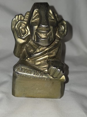 Vintage ALIBI IKE God of Excused Metal Statue Paperweight