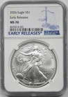 2026 Silver Eagle $1 NGC Early Releases MS 70 1 oz Silver