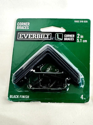 EVERBILT BLACK CORNER BRACES 2 IN. 4PK NIP 1002316520