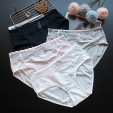 5 Packs Lot Womens Panties mesh splicing Breathable quick-drying mid-rise briefs