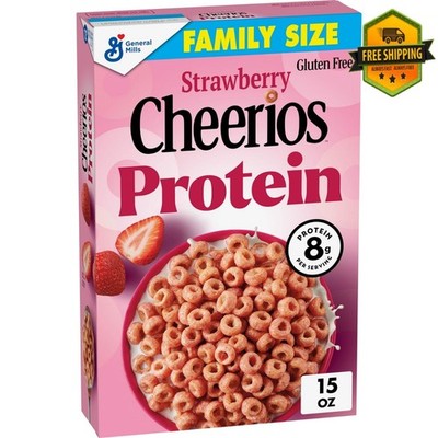 Strawberry Cheerios Protein Cereal Family Size 15oz 8g Protein Gluten Free