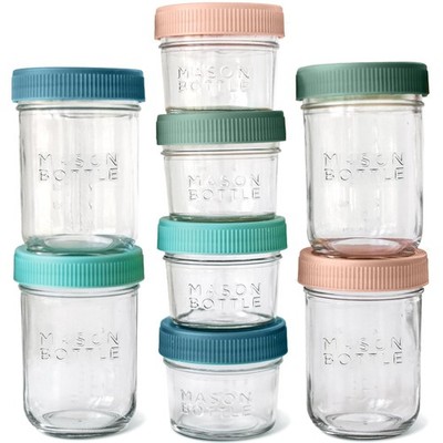 Breast Milk Storage Jars (4oz & 8oz, 8-Pack)   Reusable Glass Baby Food Conta...