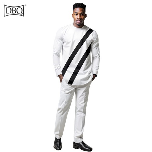 Ropa africana para hombre Dashiki manga larga camisa y pantalón dos piezas conjunto traje - Imagen 2 de 21